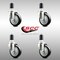 Service Caster 4 Inch 316SS Black Polyurethane Swivel 1-1/2 Inch Expanding Stem Caster Set SCC SCC-SS316EX20S414-PPUB-BLK-112-4 - alternate 3